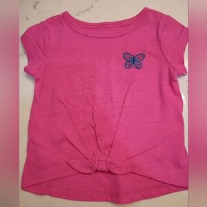 Carter's Pink Tee with Butterfly Accent